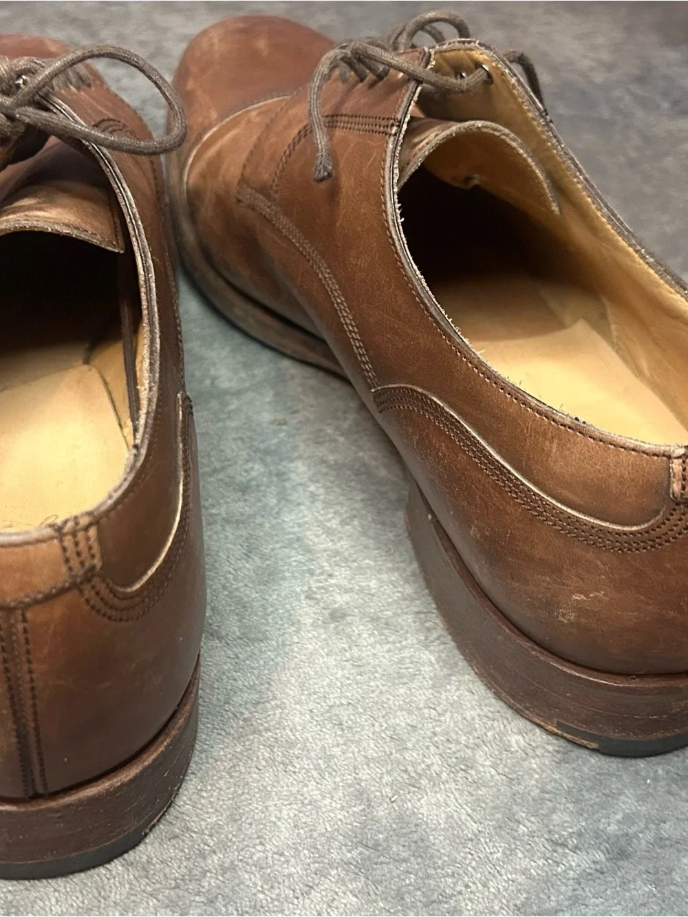 Alfred Sargent for J.Crew Brown Leather derby Cap-Toe classic dress shoes